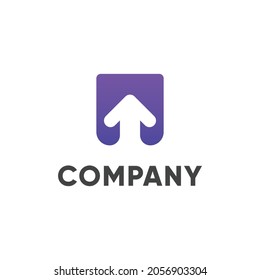 arrow up logo negative space and rectangle