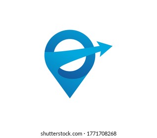 Pfeillogo-Pin-Position Vektorsymbol 