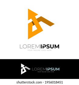 Arrow logo with play design combination, up logo 