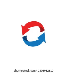 Arrow logo Or Recycle icon template design