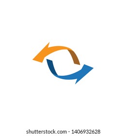 Arrow logo Or Recycle icon template design
