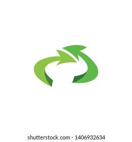 Arrow logo Or Recycle icon template design