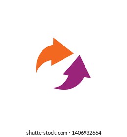 Arrow logo Or Recycle icon template design