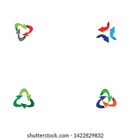 Arrow logo or recycle icon vector design template