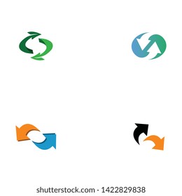 Arrow logo or recycle icon vector design template