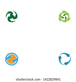 Arrow logo or recycle icon vector design template
