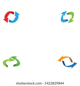 Arrow logo or recycle icon vector design template