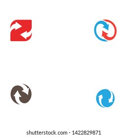 Arrow logo or recycle icon vector design template