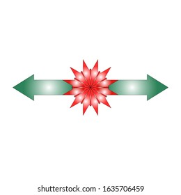 arrow logo with red flowers in the middle. fit for logo or symbols. vector illustration