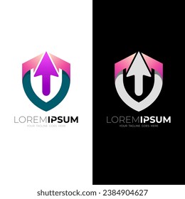 Arrow logo, shield logo and arrow design combination, up arrow icons