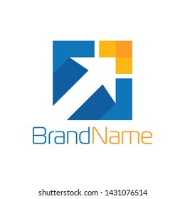 Arrow Logo In Square with Blue Color