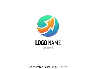 arrow logo template with circle design