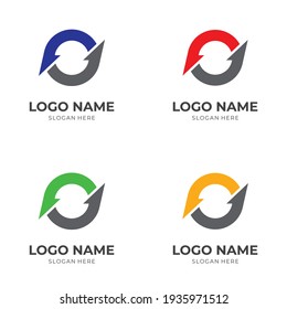 Pfeil-Logo-Vorlage mit floralem Stil