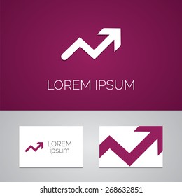 arrow up logo template icon design elements with business card  