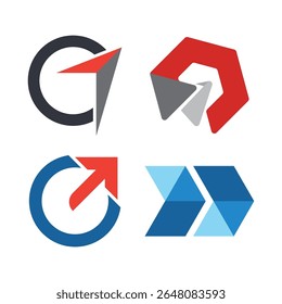 arrow logo template icon illustration design