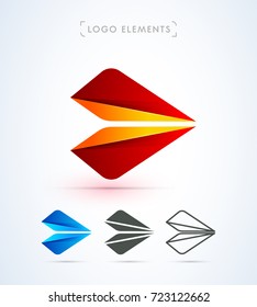 Arrow logo template. Material design, flat, line art style