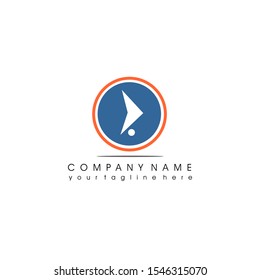Arrow logo template with one dot