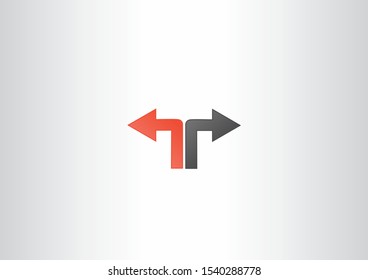 Arrow logo template with two-way direction concept