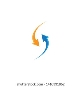 Arrow logo template vector icon illustration design