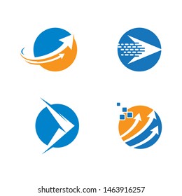 Arrow logo template vector icon illustration design