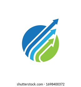 Arrow logo template vector icon illustration