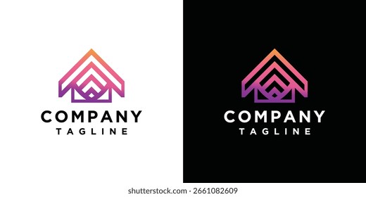 Ícone de vetor de logotipo de seta illustration.arrow modelo de design de logotipo feito com linhas.	
