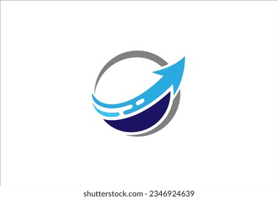 Ilustración vectorial del logotipo de flecha con fondo de diseño de tierra