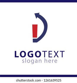 ! with arrow logo vector template