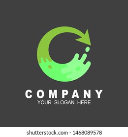 arrow logo vector template, arrow and speed logo design, letter c icon, water  icon