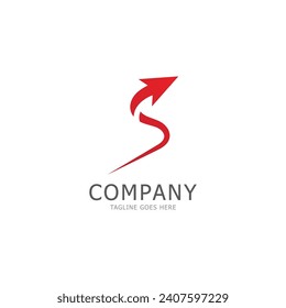 arrow logo.letter s logo template vector