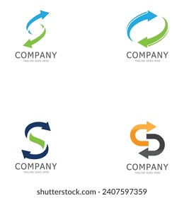 arrow logo.letter s logo template vector