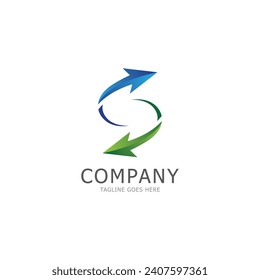 arrow logo.letter s logo template vector