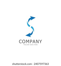 arrow logo.letter s logo template vector