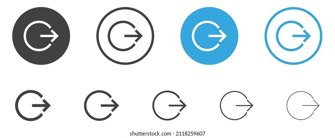 arrow Logout account icon - Enter symbol, log out icon button - arrow and door icon entry symbols in filled, thin line, outline and stroke style for apps and website	
