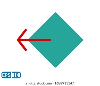 Arrow Logout Exit flat style icon, vector illustration for web mobile application. Metro, Simple design style. Editable color. ESP10