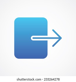 Arrow Logout Exit icon, vector illustration for web mobile application. Flat, Metro, Simple design style. ESP10