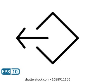 Arrow Logout Exit line style icon, vector illustration for web mobile application. Metro, Simple design style. ESP10