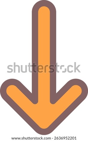 Arrow Long Down Filled Style Icon Design