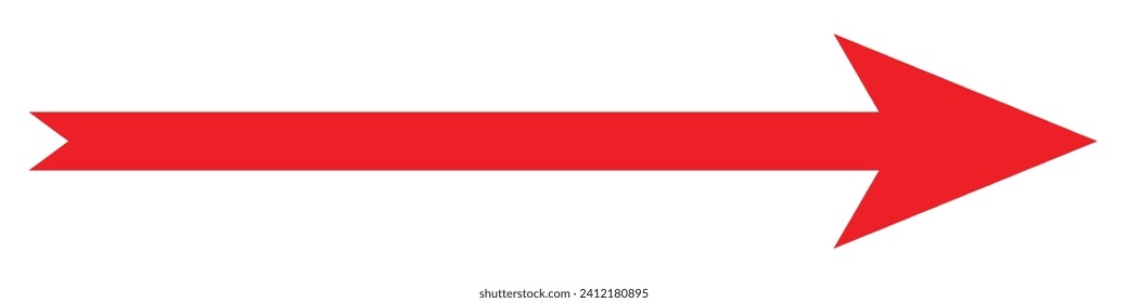 Arrow Long Icon Red | Arrows | Infographic Illustration | Direction Symbol