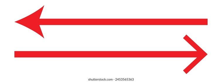 Pfeil Langes Symbol Rote Pfeile Infographische Illustration Richtung Symbol   Pointer-Logo-Up-Zeichen isolierte Variationen .