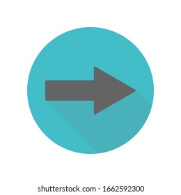 Arrow long shadow icon. Simple glyph, flat vector of arrow icons for ui and ux, website or mobile application