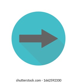 Arrow long shadow icon. Simple glyph, flat vector of arrow icons for ui and ux, website or mobile application