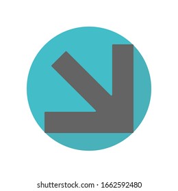 Arrow long shadow icon. Simple glyph, flat vector of arrow icons for ui and ux, website or mobile application