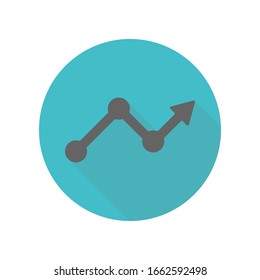 Arrow long shadow icon. Simple glyph, flat vector of arrow icons for ui and ux, website or mobile application