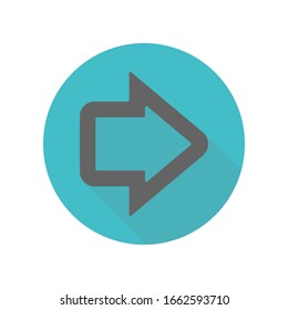 Arrow long shadow icon. Simple glyph, flat vector of arrow icons for ui and ux, website or mobile application