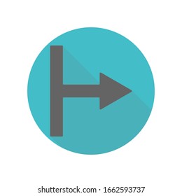 Arrow long shadow icon. Simple glyph, flat vector of arrow icons for ui and ux, website or mobile application