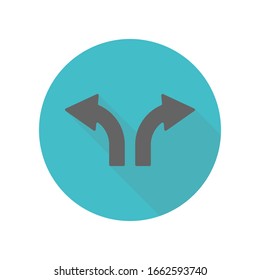 Arrow long shadow icon. Simple glyph, flat vector of arrow icons for ui and ux, website or mobile application