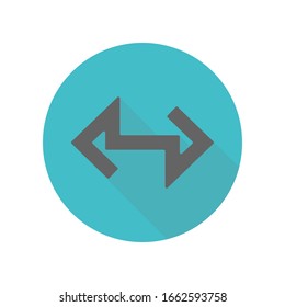 Arrow long shadow icon. Simple glyph, flat vector of arrow icons for ui and ux, website or mobile application