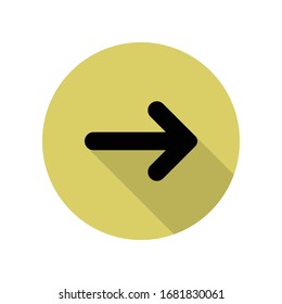 arrow long shadow icon. Simple glyph, flat vector of web icons for ui and ux, website or mobile application