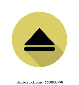Up arrow long shadow icon. Simple glyph, flat vector of web icons for ui and ux, website or mobile application